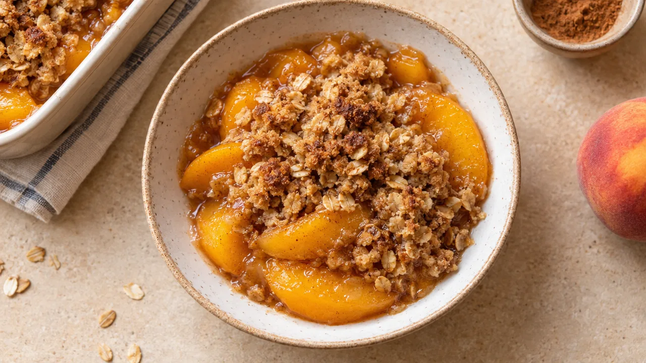 Canned Peach Oat Crisp