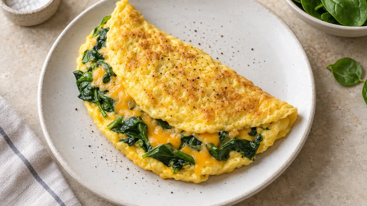 Spinach and Cheddar Omelet